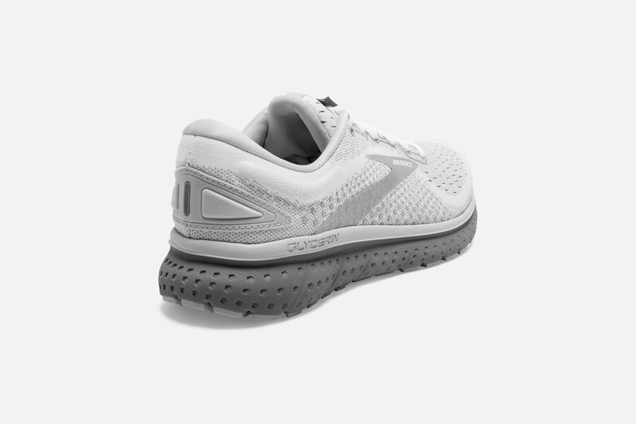 Brooks Israel Glycerin 18 Road Running Shoes Womens - White/Grey - DWC-476231